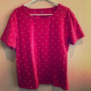 Hot Pink Polka Dot Tee XL